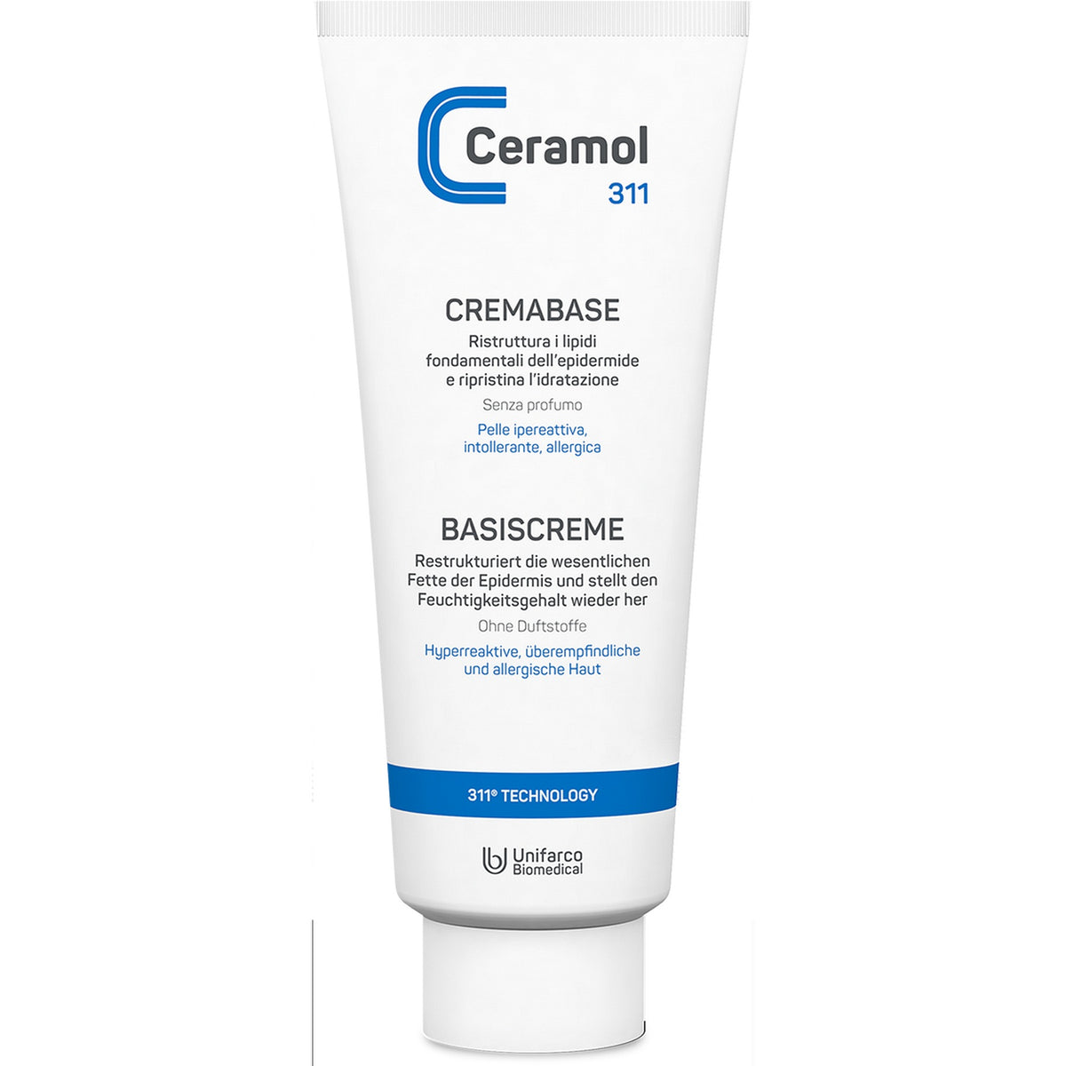 CERAMOL 311 Basiscreme – sanfte Pflege für empfindliche & allergische Haut – 100 ml / 400 ml
