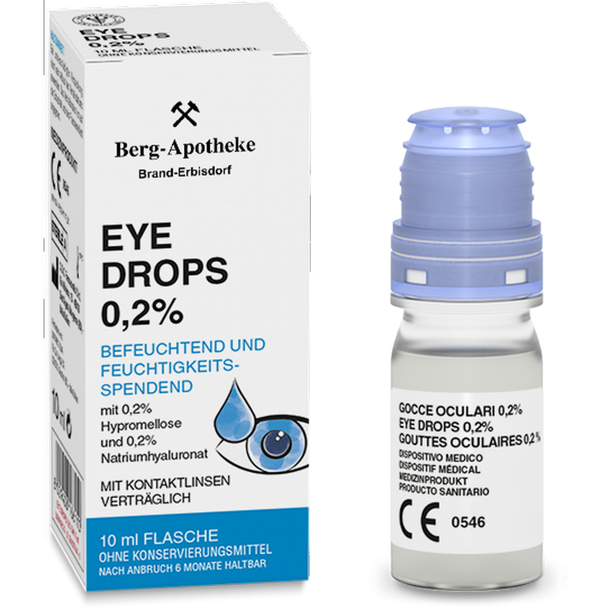 EYE DROPS 0,2 % Augentropfen Medizinprodukt bei trockenen & gereizten Augen 10 ml