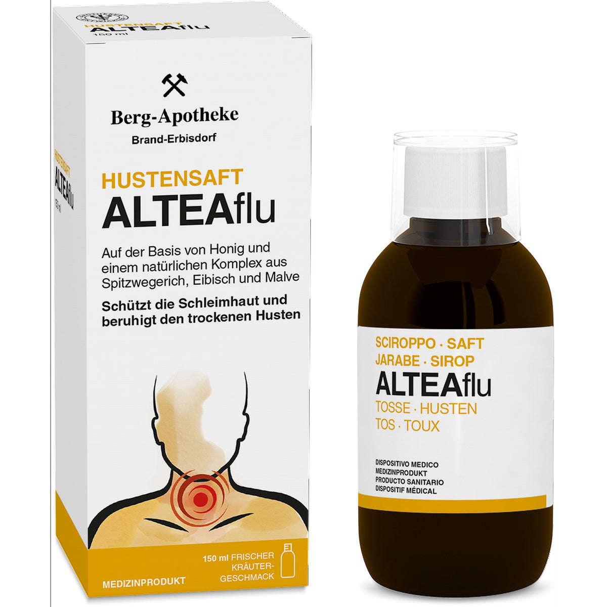 ALTEAflu Saft Medizinprodukt bei Reizhusten für Erwachsene 150 ml