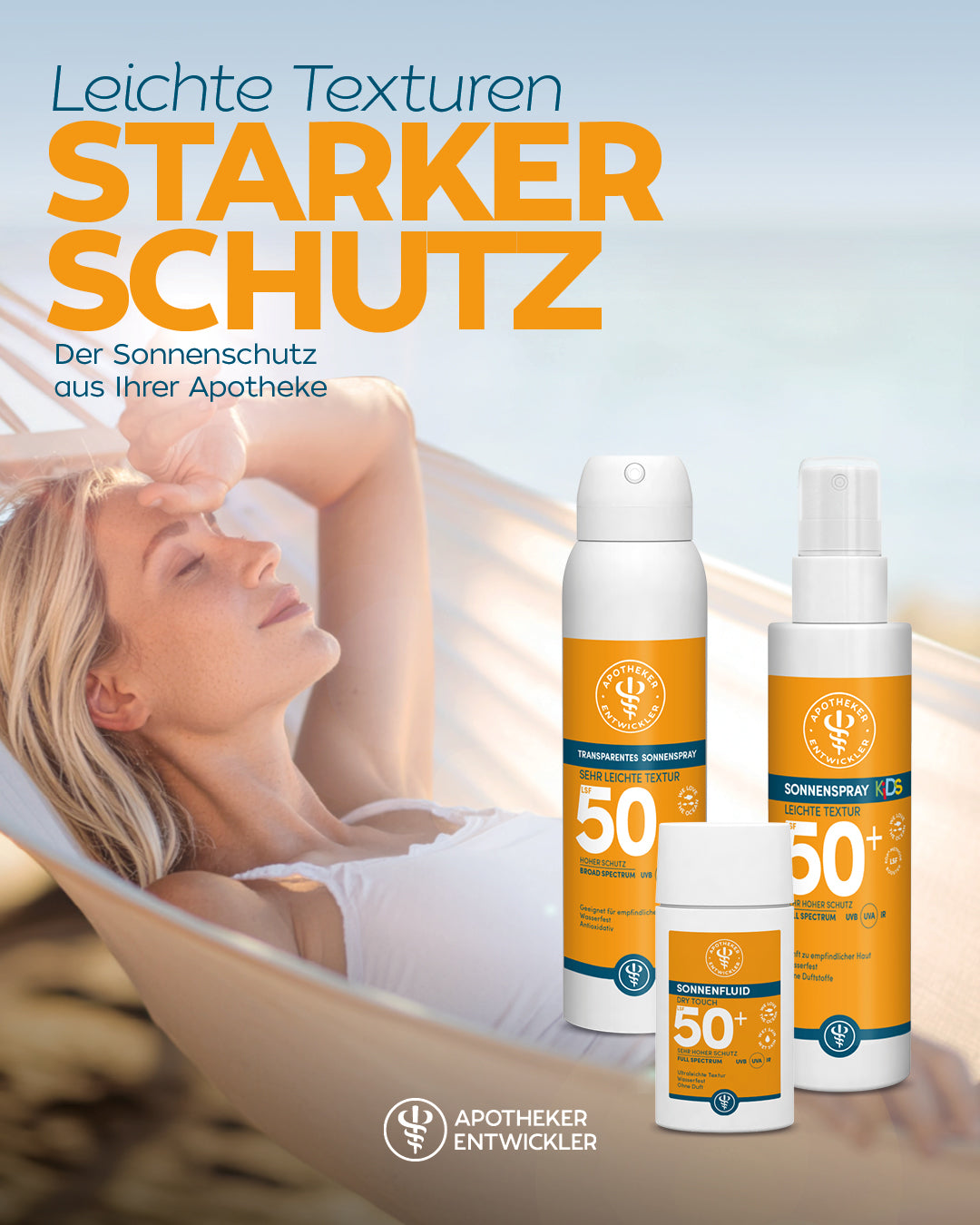 Sonnenfluid Dry Touch LSF 50+ Extraleicht UVA, UVB und IR- Schutz, der nicht klebt 50 ml