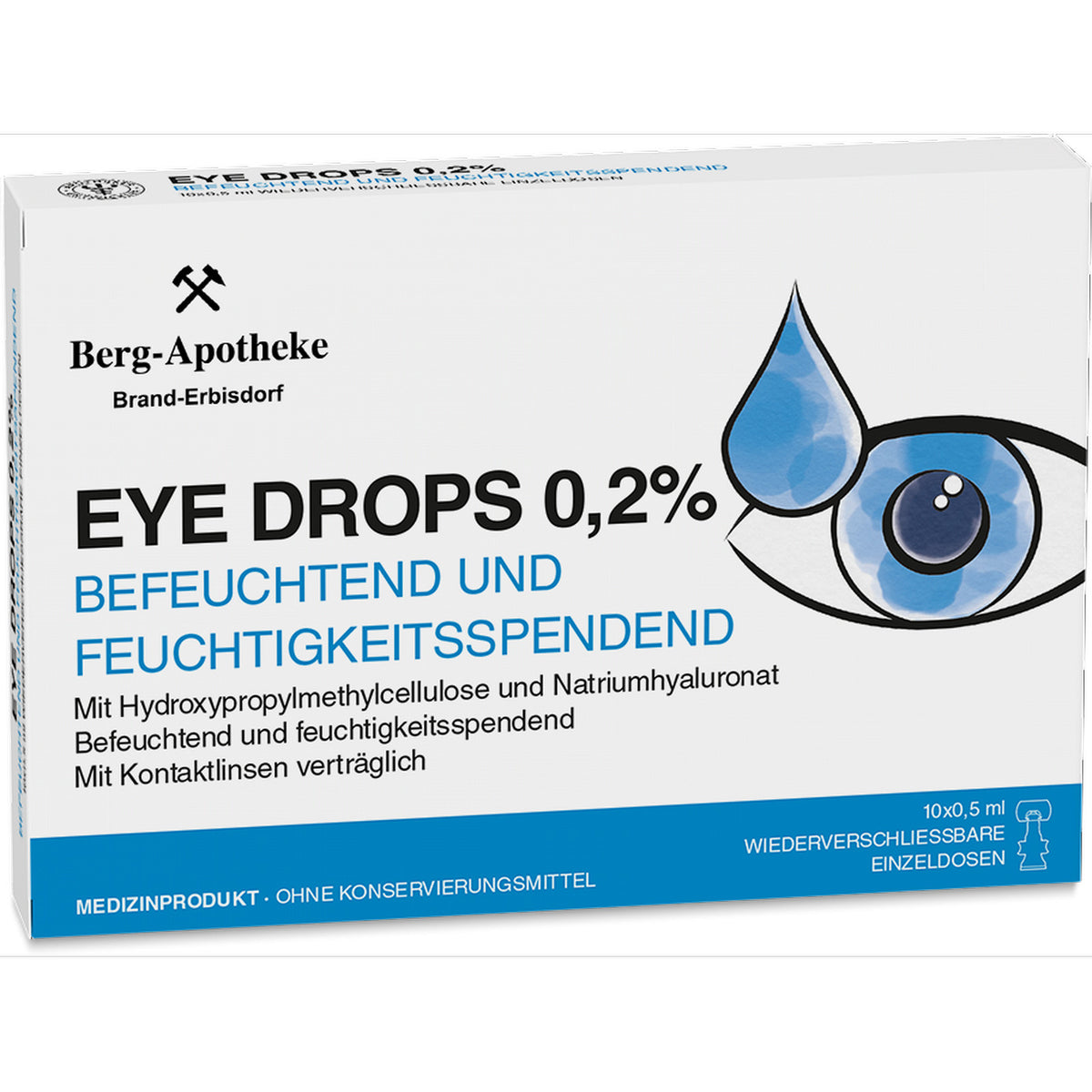 EYE DROPS 0,2 % Einzeldosen Medizinprodukt bei trockenen Augen 10x0,5 ml