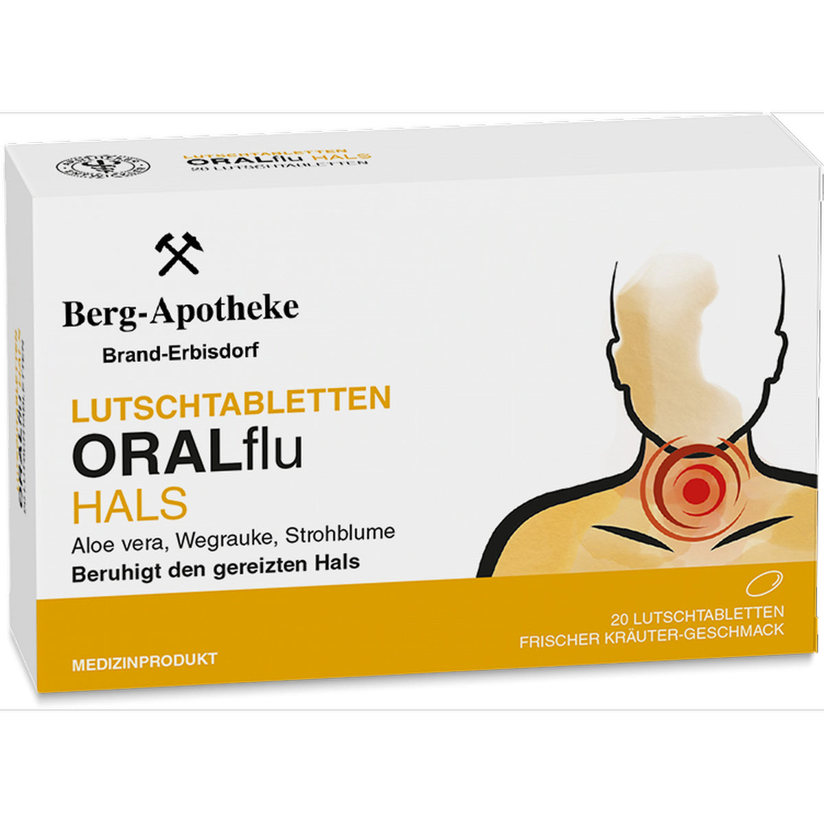 ORALflu HALS Lutschtabletten Medizinprodukt bei Halsreizungen 20 Stück