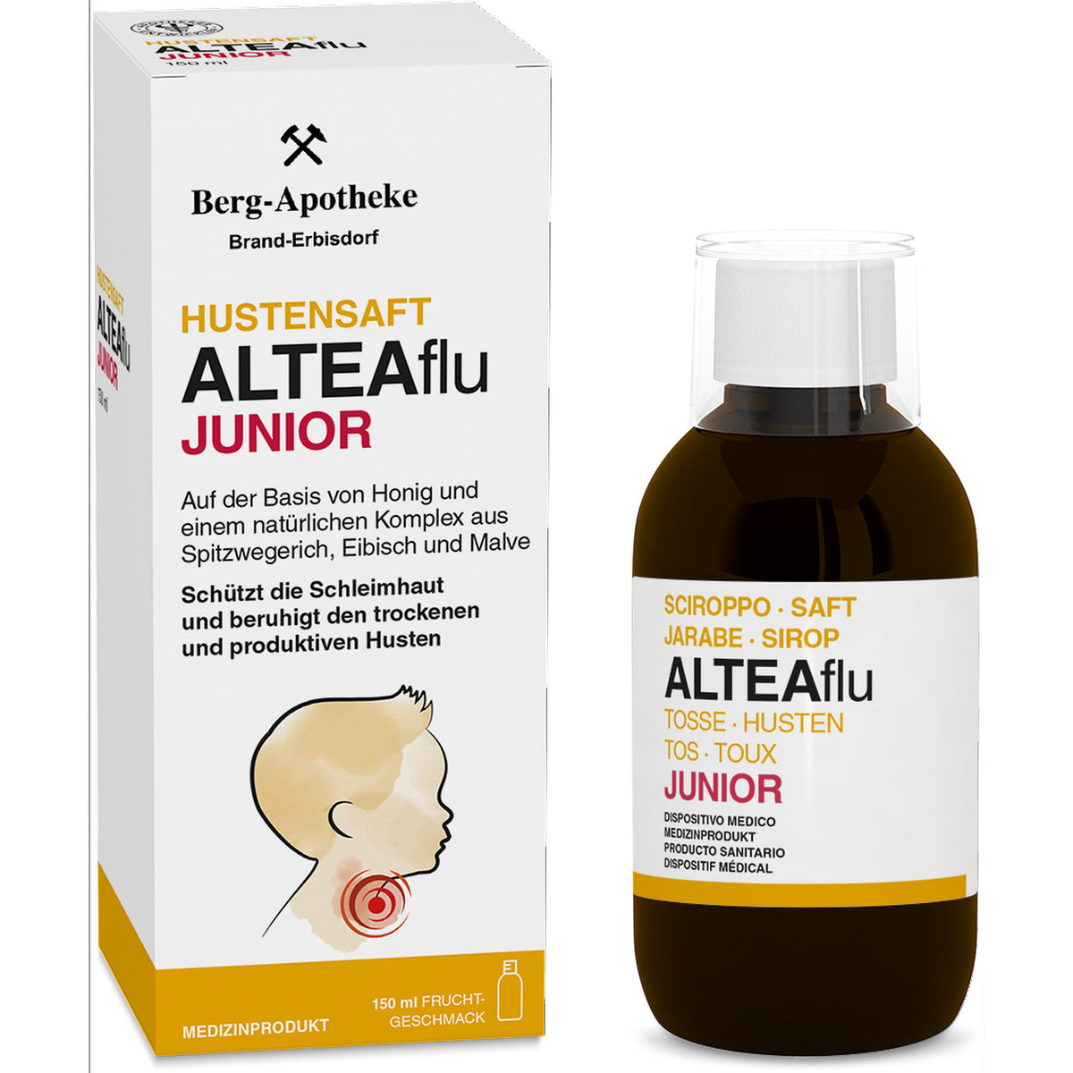 ALTEAflu Junior Saft Medizinprodukt bei Reizhusten ab 3 Jahren 150 ml