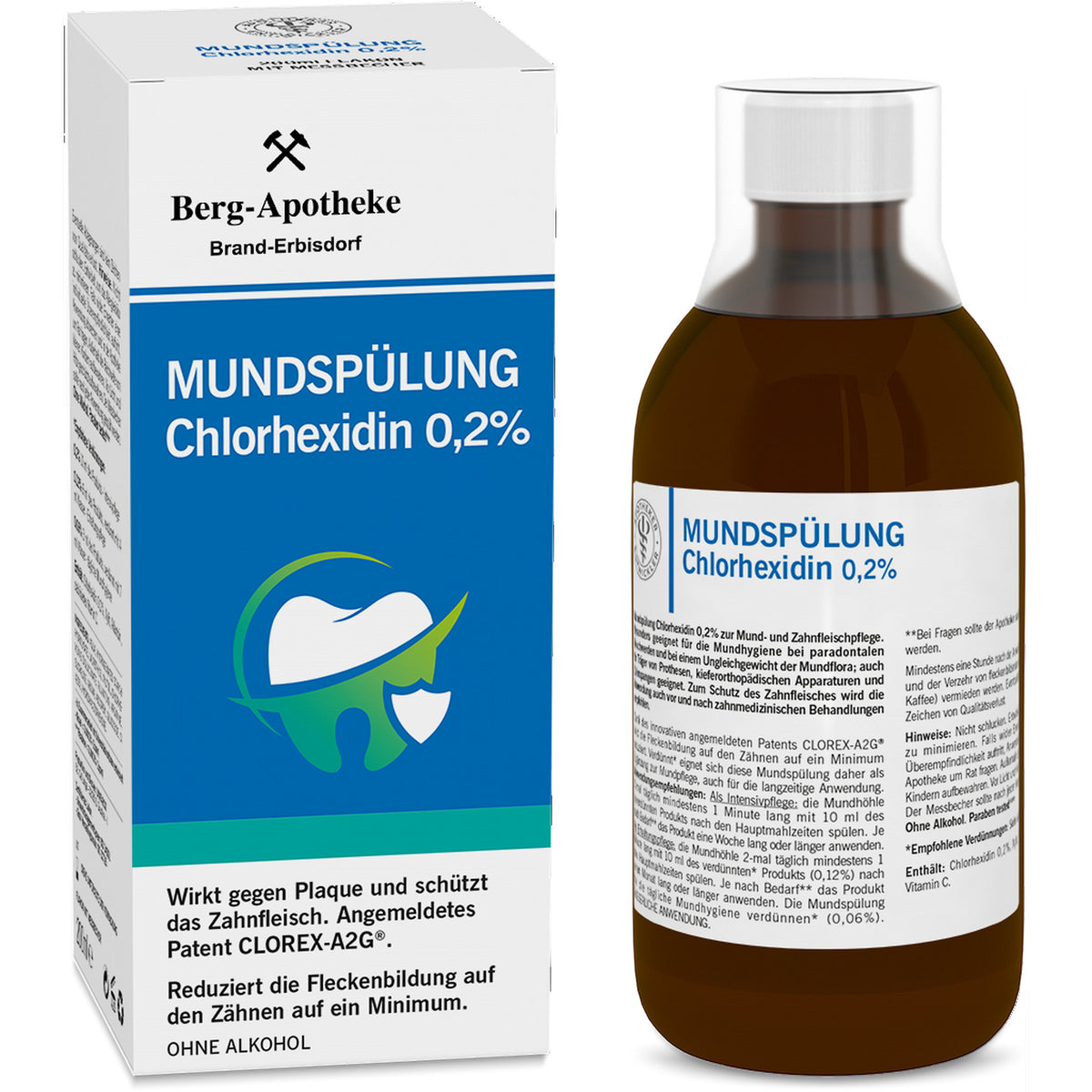 Mundspülung Chlorhexidin 0,2 % antibakterieller Mundschutz 200 ml