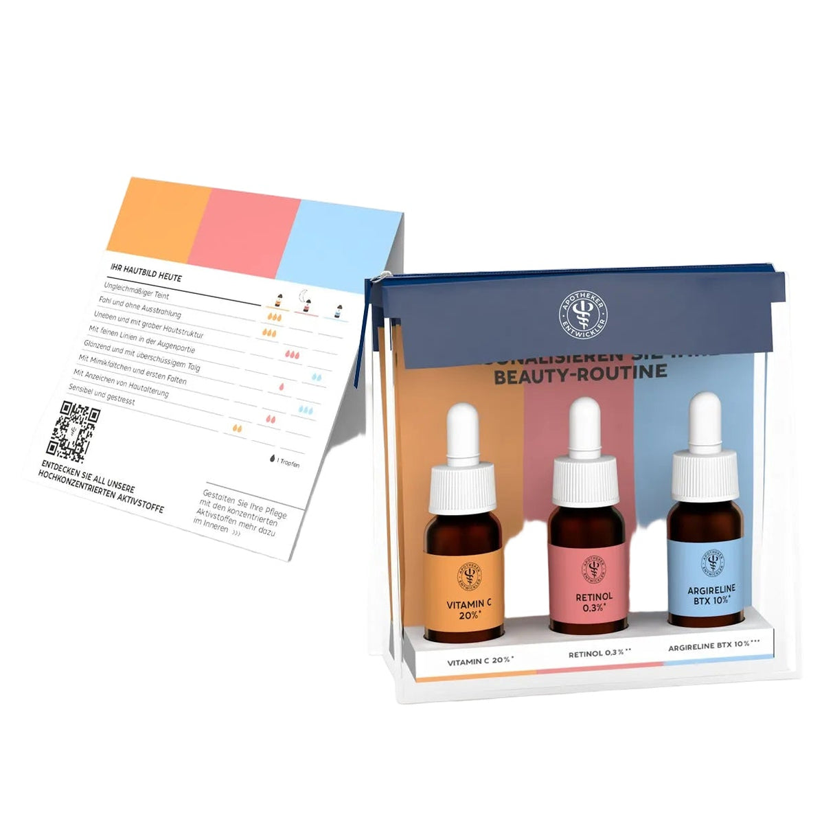 Anti-Aging Aktivstoff-Set Vitamin C 20% Retinol 0,3% Multipeptid BTX